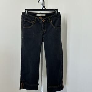 Christopher Blue Stretch Black Denim Cropped Straight Capris Women Size 8